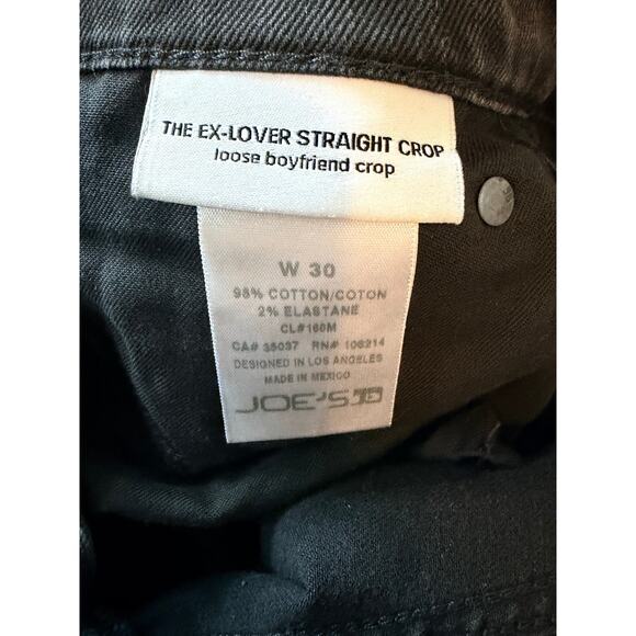 Joes Jeans The Ex-Lover Straight Crop Loose Boyfriend - Black, Distressed Sz 30 - Picture 5 of 9